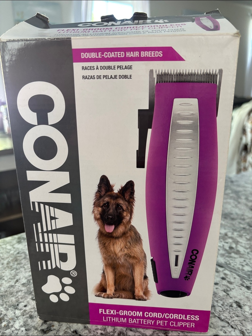 Conair Purple Cord/Cordless (90 min. runtime) Dog Grooming Clipper - Pet Trimmer